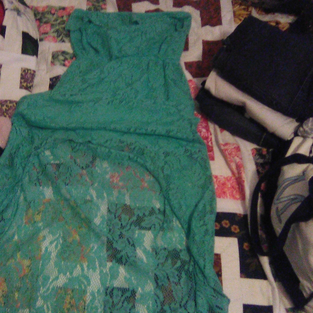 Hi Lo strapless dress
